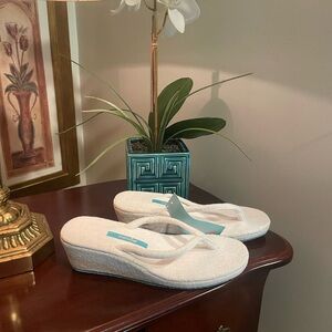 NWT 80s mella brand Terry cloth platform flip flop size 8
